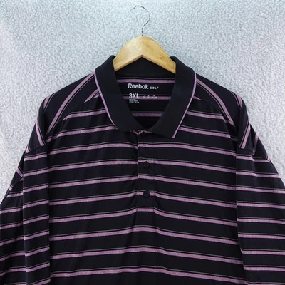 Reebok Golf Polo Shirt Mens 3XL Black Purple Short Sleeve Performance Strech - Image 1 of 4