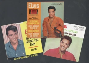1955-1965 Elvis Presley 4-45 discos 6 fundas para fotos originales discos solares RCA HQ - Imagen 1 de 7