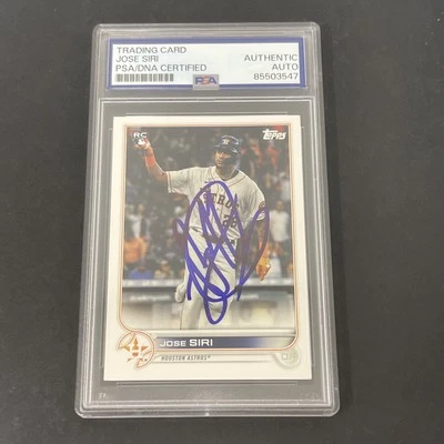 2022-23 Topps Series 2 #599 Jose Siri signed card PSA - Image 1 of 2
