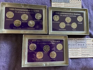 50 State Commemorative Quarters Uncirculated 1999-2001 Platinum Edition 3 Sets - Picture 1 of 3