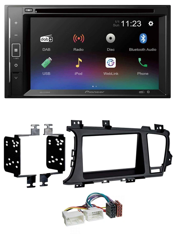 Pioneer Bluetooth MP3 USB 2DIN DAB DVD Autoradio für Kia Optima (ab 2012) - Bild 1 von 4