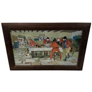 Antik CECIL ALDIN (1870-1935) Das Jagdfrühstück Drei Tauben Gasthaus 28” x 18” - Bild 1 von 6