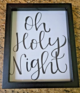 Handcrafted Bible Wall Art Print - Framed - 8 x 10 Shadow Box - Oh Holy Night - Picture 1 of 2