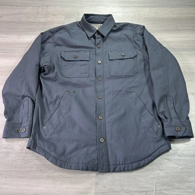 NWOT Duluth Trading Jacket Mens Medium Blue Burly Flex Fire Hose Shacket Lined - Image 1 of 4