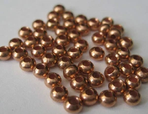 Brass Beads for Fly Tying  - Copper Color - 9/64" 3.5mm 50 pkg MAT227  - Picture 1 of 1
