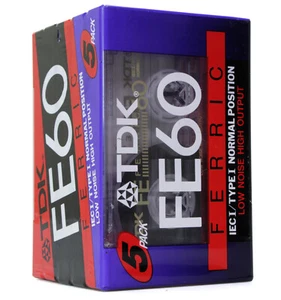 TDK FE60 FERRIC Lot 5 Cassettes audio Vierge Neuf Scellé (Réf#N-963) - Photo 1/2