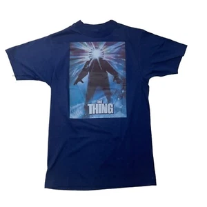 Vintage The Thing Horror Movie John Carpenter Promo T Shirt 80’s Blue Single - Picture 1 of 9