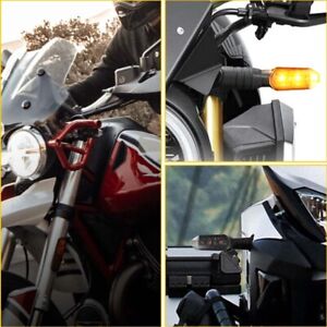 4x Universal Mini Motorcycle LED Turn Signals Blinker Light Indicator Amber Lamp