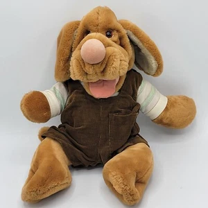Ganz Bros Wrinkles Plüsch Hund Handpuppe Cord Overall Knochen Vintage 1981 - Bild 1 von 14