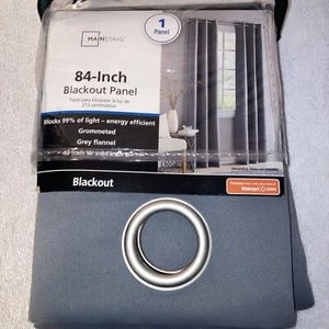 Mainstays Blackout Panel 1 Grommeted Window Curtain Panel 40”W X 84”L Grey - Picture 1 of 1
