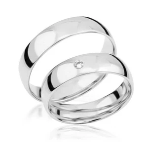 S933 Simon & Söhne Eheringe Gold 333–916 | 1 Brillant 0,03 ct | 5 mm poliert - Bild 1 von 1