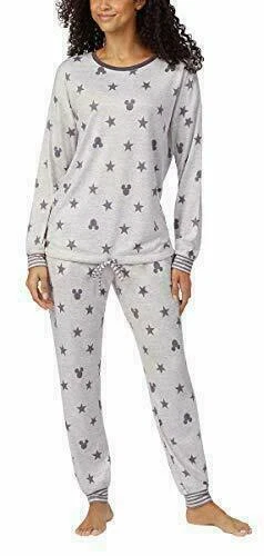 Disney Womens 2 Piece Cozy Pajama Set (Mickey Mouse X-Large)