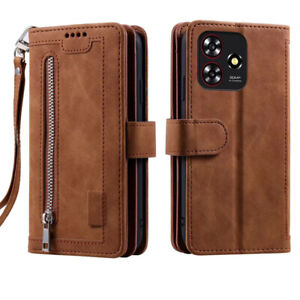 For ZTE AXON 50 Lite Wallet Case,Leather Zipper Magnetic Flip Card Phone Case