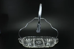BUTTER DISH with Knife Glass and Metal no Cover Vintage - Picture 1 of 10