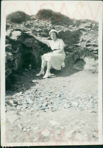 1937 "Our Maude" Woman Perranporth Beach Cornwall England 3.2x2.2" Orig 