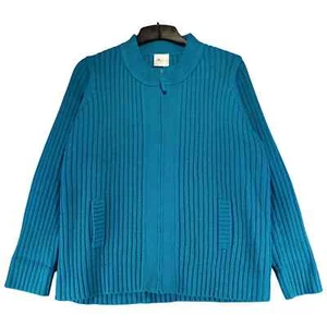 Jersey Being Informal Mujer Cremallera Completa Talla 16-18 Verde Manga Larga Cuello Redondo - Imagen 1 de 8