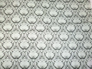 Jo-Ann Fabric Black & White Ornate Floral Pattern Cotton 72" X 42" Small Print - Picture 1 of 4