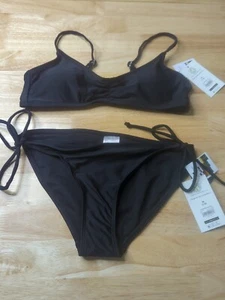 No Boundaries Black Swim Top And Bikini Bottom Medium (7-9) Two Piece Set - Picture 1 of 9