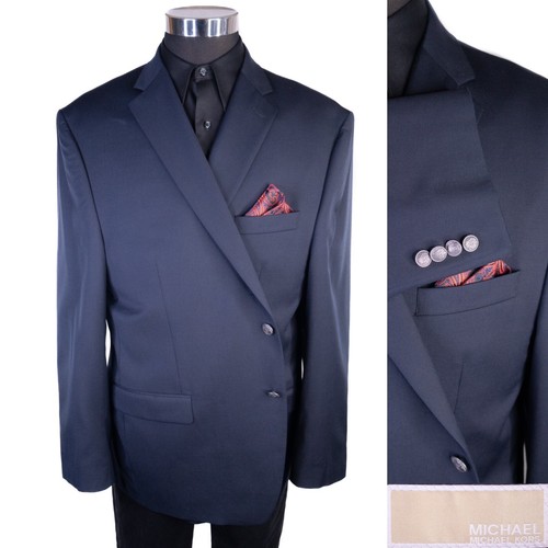 Giacca blazer cappotto sportivo uomo Michael Kors 2 bottoni blu navy taglia 48R misto lana