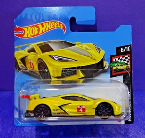 2021 Hot Wheels CORVETTE C8,R in Yellow. HW RACE DAY 6/10. Short card - Picture 1 of 5