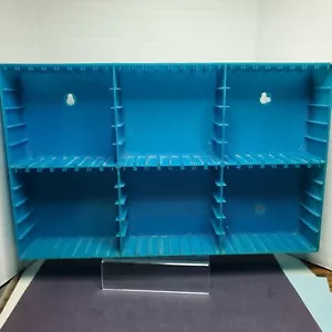 Vintage Add n Stac Audio 30 to 48 Cassette Storage Unit Blue wall holder hanging - Picture 1 of 7