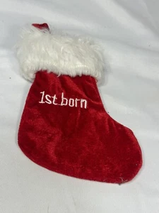 mini small red white christmas stocking family member 1ST BORN - Picture 1 of 3