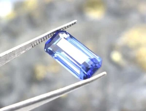 GGI Certificate 10.35 Ct Looking Emerald Cut Blue Natural Tanzanite Pair Gem - Picture 1 of 4