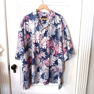 PRONTO UOMO Hawaiian Silk Blend Short Sleeve Tropical Island Shirt Beach Size 3X - Picture 1 of 6