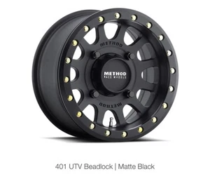 Method 401 Beadlock Matte Black ATV/UTV Wheel 14x7 4/156 - (5+2) - Foto 1 di 1