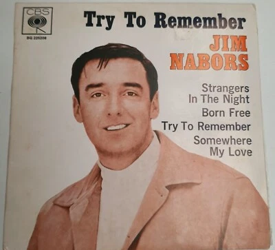 CBS Records Aust 45 Vinyl 7" EP Jim Nabors - Try To Remember / Born Free c1969 - Image 1 of 4