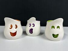 Partylite GHOULY TEALIGHT TRIO ghost tealight holders set of 3 Halloween Autumn