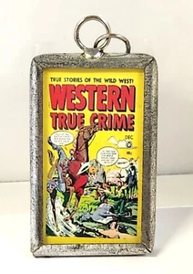 Vintage Western True Crime 2 Sided Pendant Stories Of The Old West - Picture 1 of 11