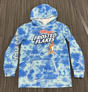Justice Kelloggs Frosted Flakes Hoodie Sweatshirt Girls Large Blue Tie Dye Retro - Picture 1 of 17