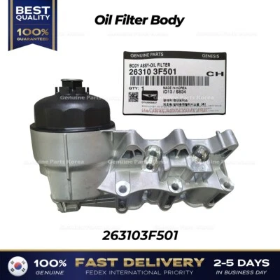 ⭐Genuine⭐ Oil Filter Body 263103F501 for Hyundai Genesis G80 G90 - Image 1 of 4