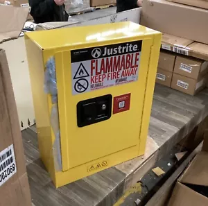 Justrite 890200 Mobile Mini Armadio di Sicurezza, 22" X 17" X 8", Giallo - NUOVO IN SCATOLA - Foto 1 di 3