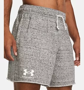 Under Armour Herren UA Rival French Terry 6 Zoll Shorts Onyx Grau, L - Bild 1 von 5