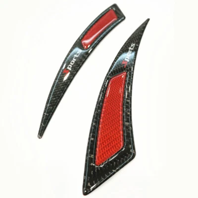2Pcs Car Carbon Fiber Wheel Eyebrow Arch Trim Lips Strip Fender Flare Protector - Image 1 of 4