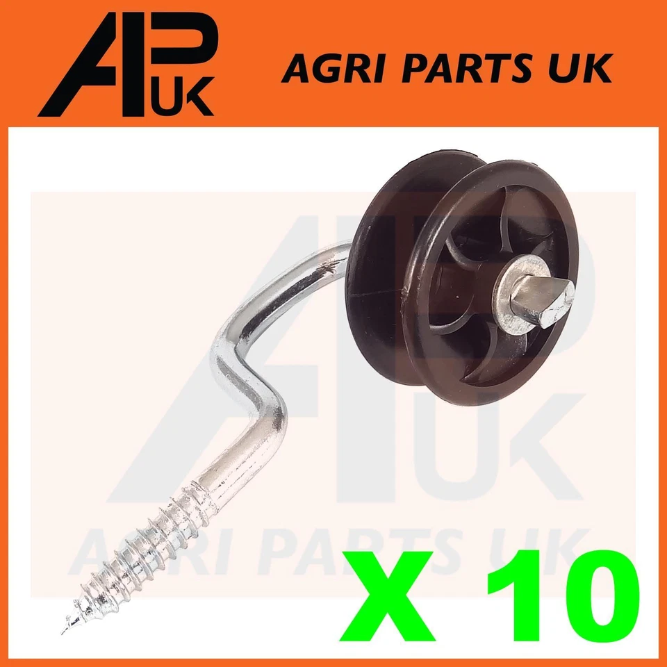 APUK 10 x Elektrische Zaunwalze Eckisolatoren Schraube Polydraht Seil Zaunende