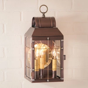 Outdoor Martha's Wall Lantern Light in Antique Copper or Weathered Brass  - Picture 1 of 2