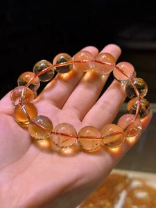15mm Natural Yellow Citrine Quartz Crystal Beads Bracelet AAAA - Bild 1 von 5