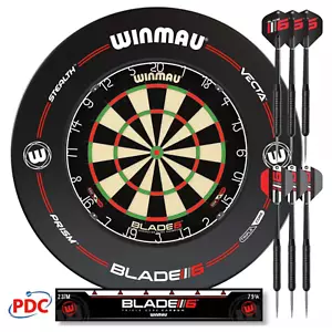 Winmau Blade 6 Set Surround Gioco Freccette Professionali con Freccette e Oche - Foto 1 di 8