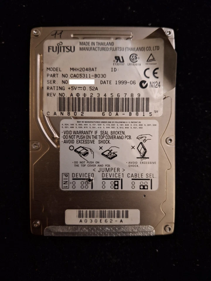Fujitsu MHH2048AT 4.8Go 2.5" IDE HDD - Photo 1/3