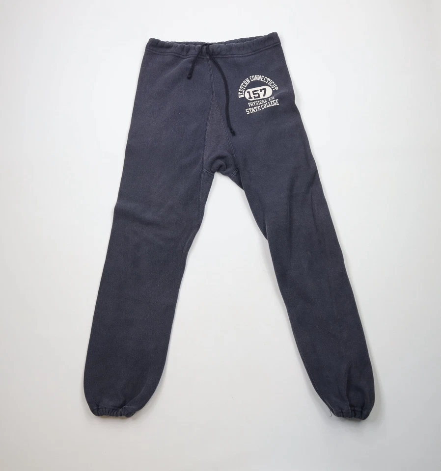 Calça de Moletom Vintage Anos 60 Champion Tecido Reverso Western Connecticut Phys Ed EUA M - Imagem 1 de 4
