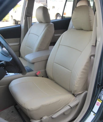 for TOYOTA HIGHLANDER 01-10 LEATHER-LIKE CUSTOM FIT FRONT SEAT COVERS 13 COLORS - Image 1 of 4