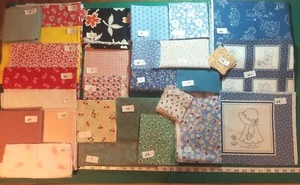 FQs 1/4 Yd Scraps 1930s Reproduction feedsack style pastels cotton quilt Fabric - Picture 1 of 13