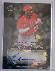 2023 LEAF TRINITY LUTETIUM STEEL ELLY DE LA CRUZ AUTO CRACKED ICE #2/3 CINN REDS - Bild 1 von 3