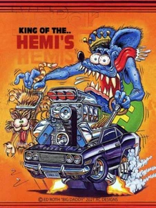 Mopar King of the Hemi's Rat Fink Metal Sign - Picture 1 of 1