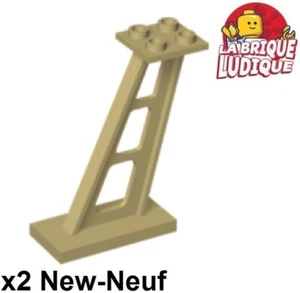 Lego 2x Support 2x4x5 pilier Stanchion Inclined 5mm Wide Posts beige/tan 4476b - Foto 1 di 1