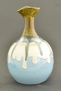 Handgefertigte farbige Glasur Keramik Vase 5 1/2" Höhe x 3 1/2" Breite GMD-30 - Bild 1 von 2