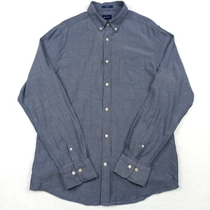 GANT Mens Shirt Size L 16.5 41-42 Blue Cotton Regular Fit Button-Down 16 1/2 - Picture 1 of 12